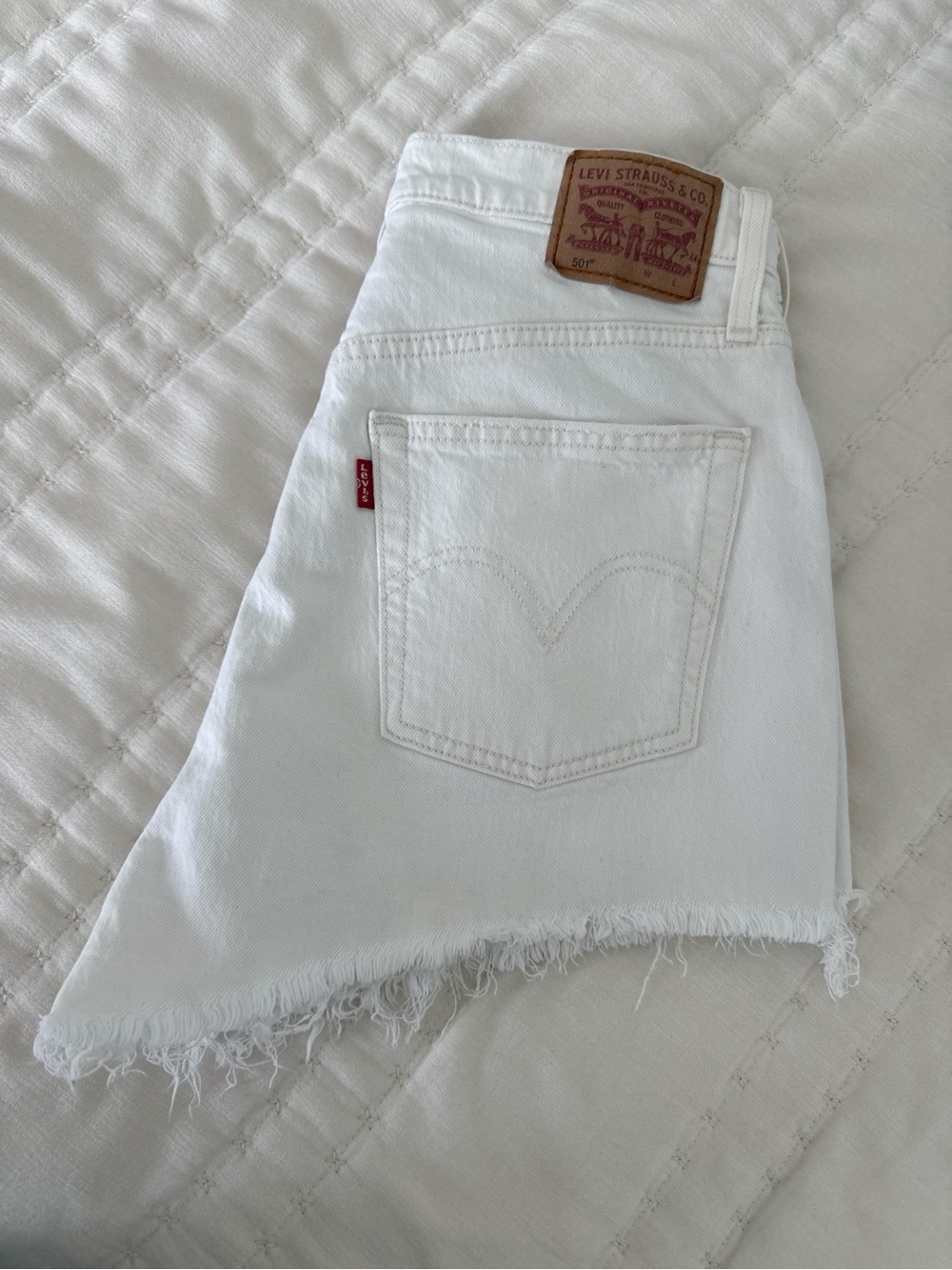 Levi's White Denim Cutoff Shorts